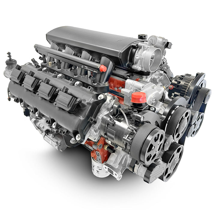 Chrysler Hemi Compatible 426 c.i. Engine and 4L65/70E Automatic Transmission - 610 HP - Standard Edition Builder Series with Black Pulley Kit - Fuel Injected