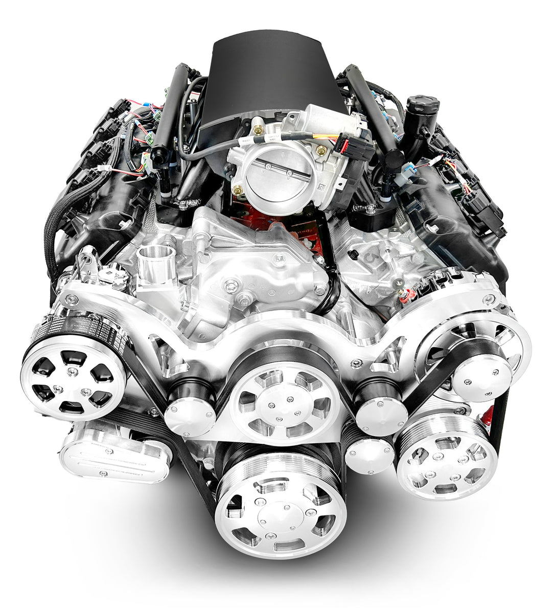 Chrysler Hemi Compatible 426 c.i. Engine and TKX Manual Transmission - 610 Horsepower - Standard Edition Builder Series - Polished Pulley Kit - Fuel Injected