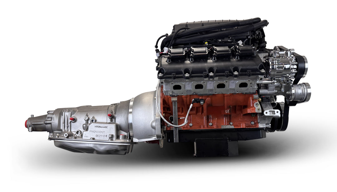 Chrysler Hemi Compatible 426 c.i. Engine and 4L80E Automatic Transmission - 872 Horsepower - Standard Edition Builder Series - Polished Pulley Kit - Supercharged