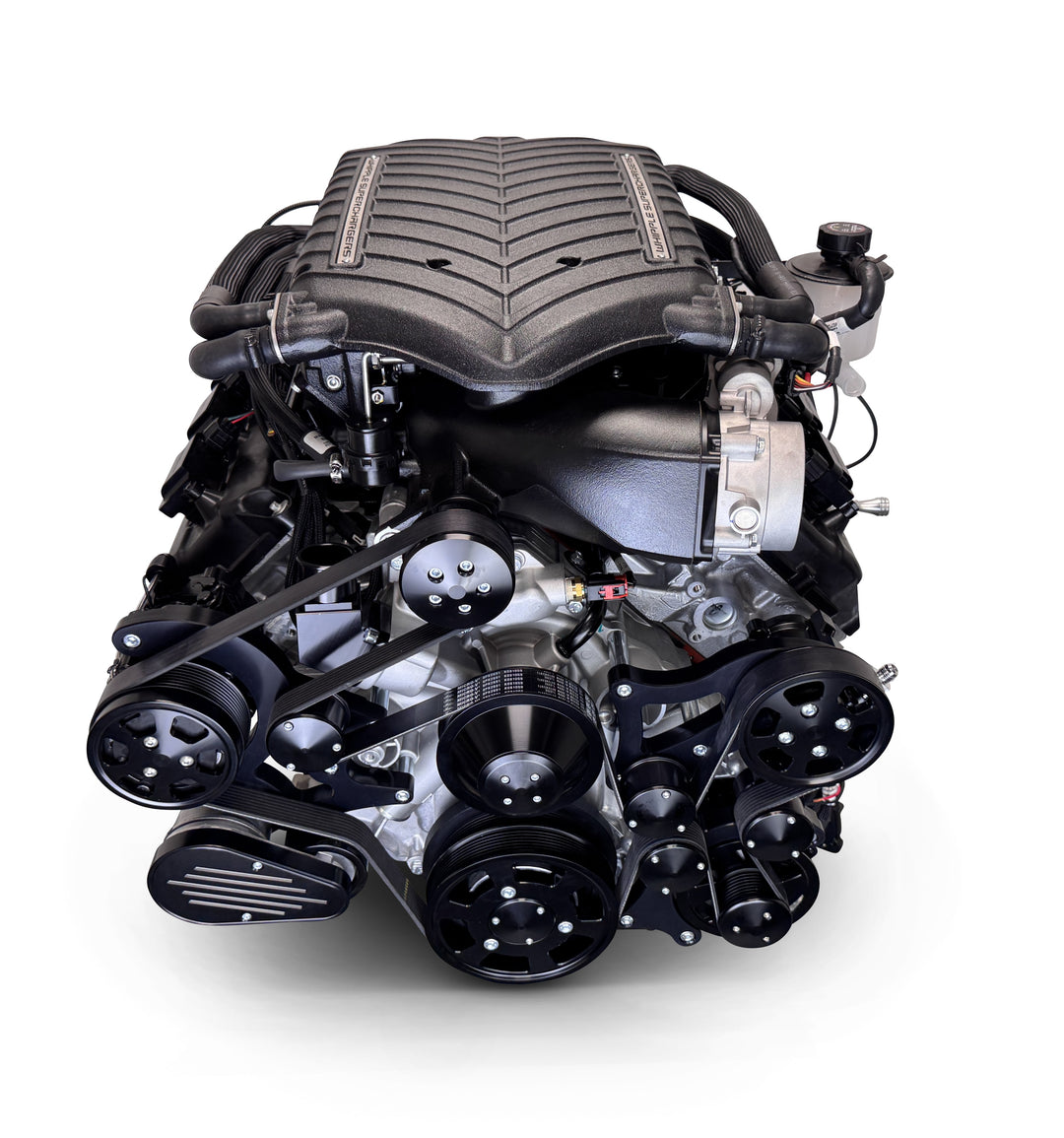 Chrysler Hemi Compatible 426 c.i. Engine and T56 Manual Transmission - 872 Horsepower - Standard Edition Builder Series - Black Pulley Kit - Supercharged