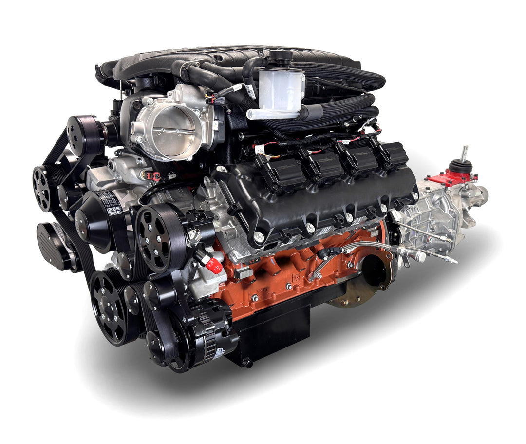 Chrysler Hemi Compatible 426 c.i. Engine and T56 Manual Transmission - 872 Horsepower - Standard Edition Builder Series - Black Pulley Kit - Supercharged