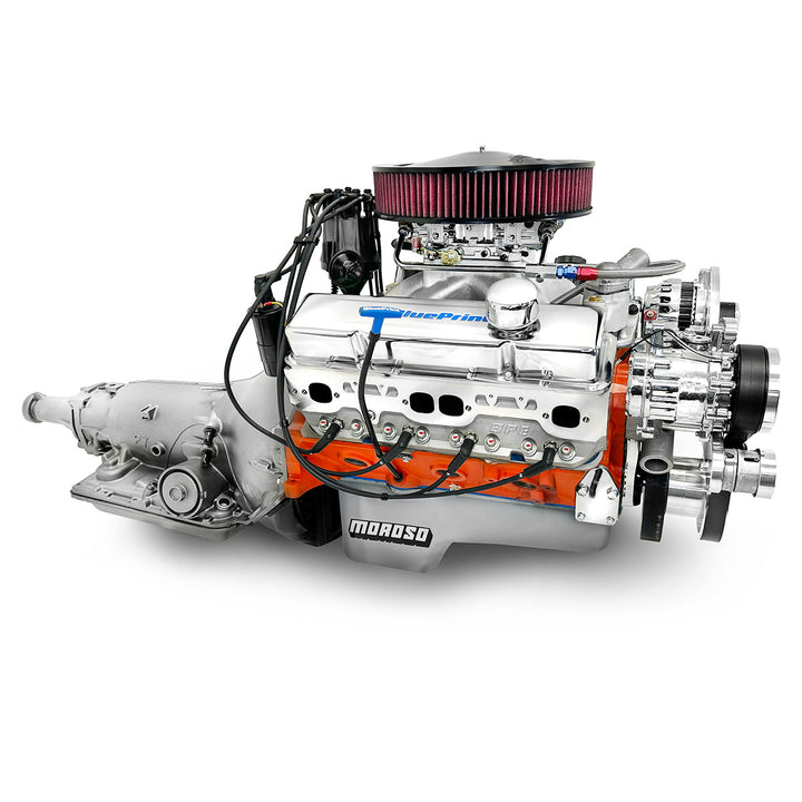 GM Small Block Compatible 454 c.i. Engine and 700R4 Automatic Transmission - 563 Horsepower - Standard Edition Builder Series with Polished Pulley Kit - Fuel Injected