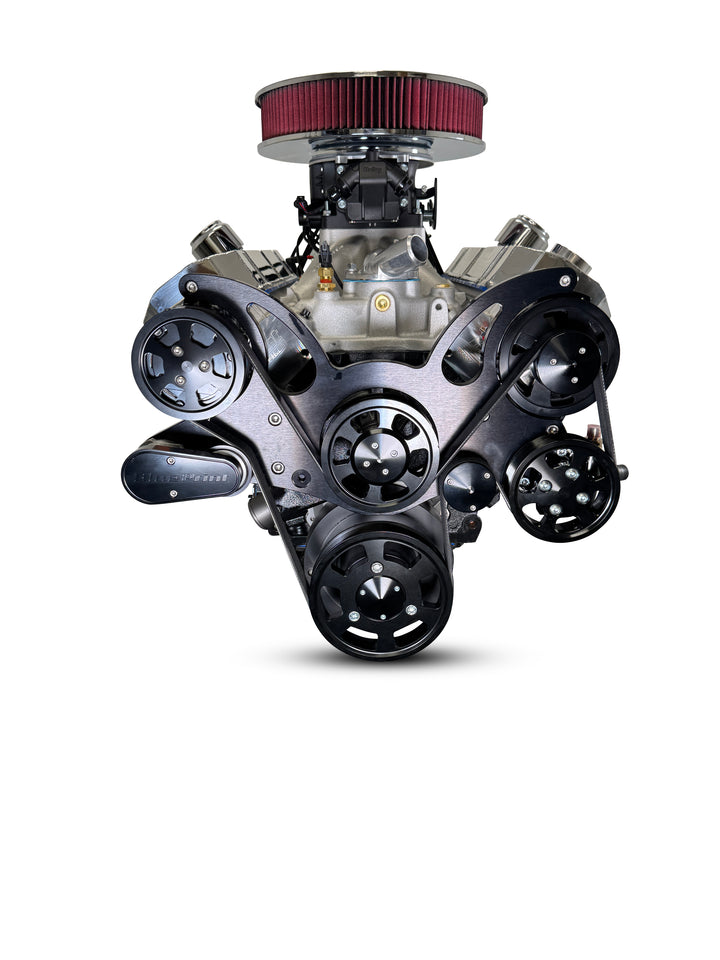 GM Big Block Compatible 598 c.i. Engine and 4L80E Automatic Transmission - 741 Horsepower - Standard Edition Builder Series - Black Pulley Kit - Fuel Injected
