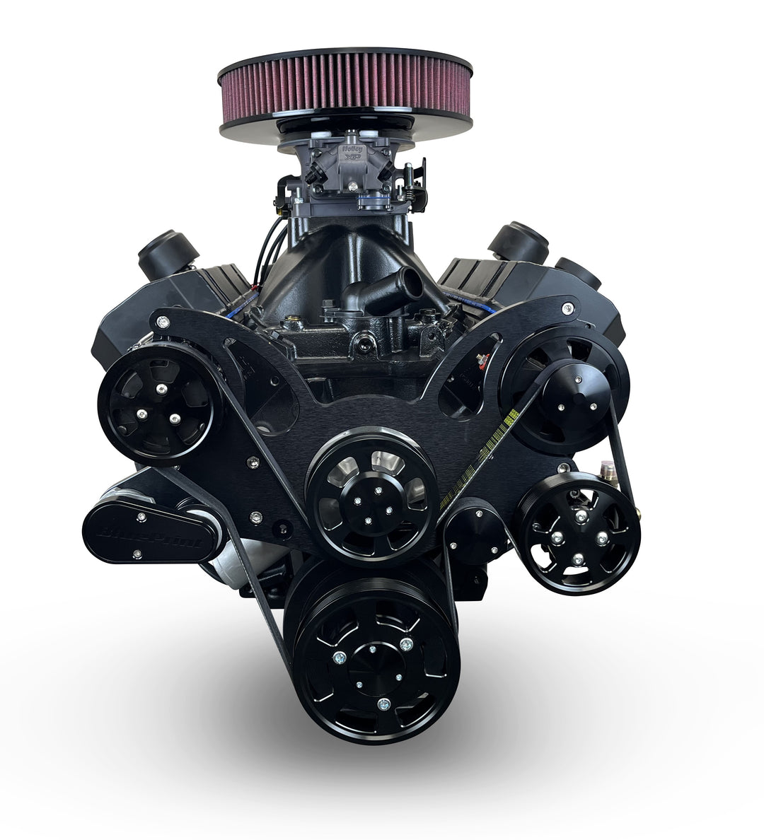 GM Big Block Compatible 632 c.i. ProSeries Engine and 4L80E Automatic Transmission - 815 Horsepower - Blackout Reaper Edition Builder Series with Black Pulley Kit - Carbureted