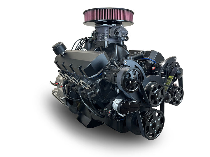 GM Big Block Compatible 632 c.i. ProSeries Engine and 4L80E Automatic Transmission - 815 Horsepower - Blackout Reaper Edition Builder Series with Black Pulley Kit - Carbureted