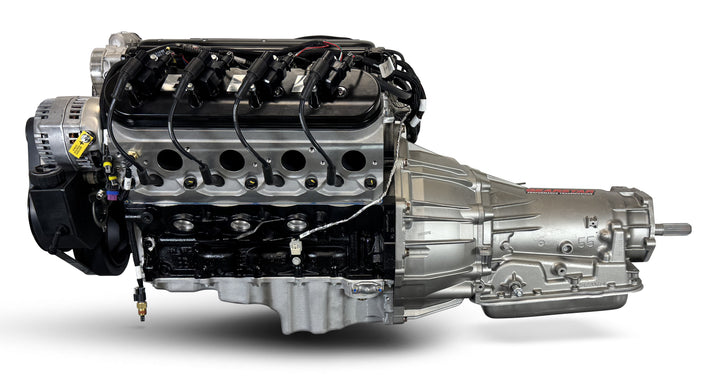 GM LS Compatible 376 c.i. Engine and 4L65/70E Automatic Transmission 4WD Ready - 510 Horsepower - Truck Edition Builder Series - Natural Pulley Kit - Holley Terminator X EFI System