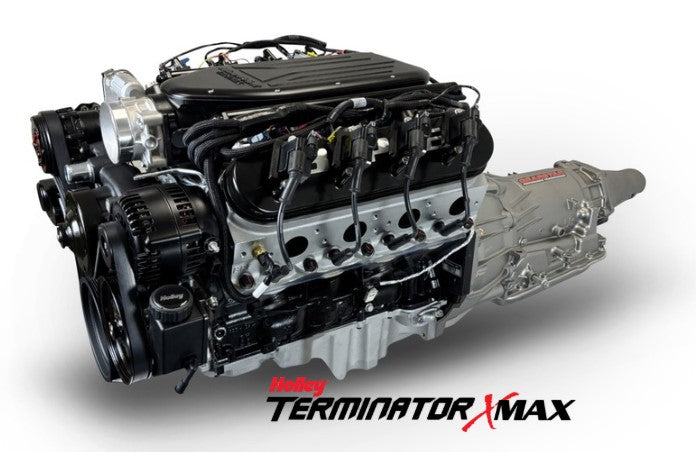 GM LS Compatible 376 c.i. Engine and 4L65/70E Automatic Transmission - 510 Horsepower - Standard Edition Builder Series - Black Pulley Kit - Holley Terminator X EFI System