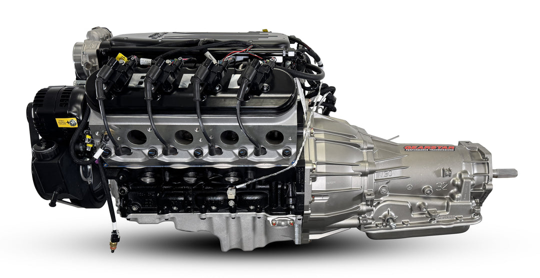 GM LS Compatible 376 c.i. Engine and 4L65/70E Automatic Transmission 4WD Ready - 510 Horsepower - Truck Edition Builder Series - Black Pulley Kit - Holley Terminator X EFI System