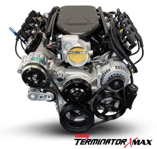 GM LS Compatible 376 c.i. Engine and T56 Manual Transmission - 510 Horsepower - Standard Edition Builder Series - Natural Pulley Kit - Holley Terminator X EFI System