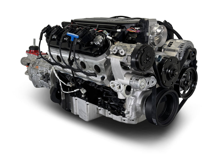 GM LS Compatible 376 c.i. Engine and T56 Manual Transmission - 510 Horsepower - Standard Edition Builder Series - Natural Pulley Kit - Holley Terminator X EFI System