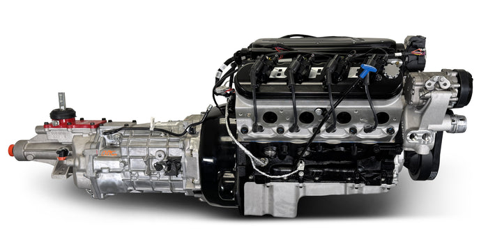 GM LS Compatible 376 c.i. Engine and T56 Manual Transmission - 510 Horsepower - Standard Edition Builder Series - Natural Pulley Kit - Holley Terminator X EFI System