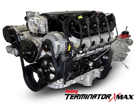 GM LS Compatible 376 c.i. Engine and T56 Manual Transmission - 510 Horsepower - Standard Edition Builder Series - Natural Pulley Kit - Holley Terminator X EFI System