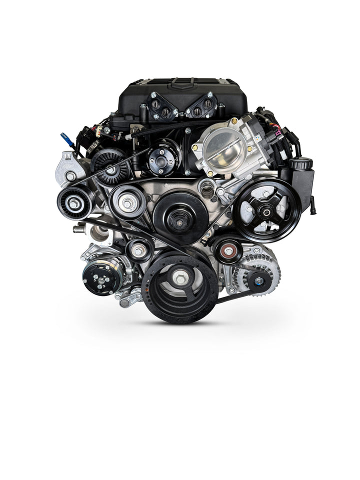 GM LS Compatible 376 c.i. Pro Series Engine and 4L80E Automatic Transmission - 700 Horsepower - Standard Edition Builder Series - Natural Pulley Kit - Holley Terminator X EFI System