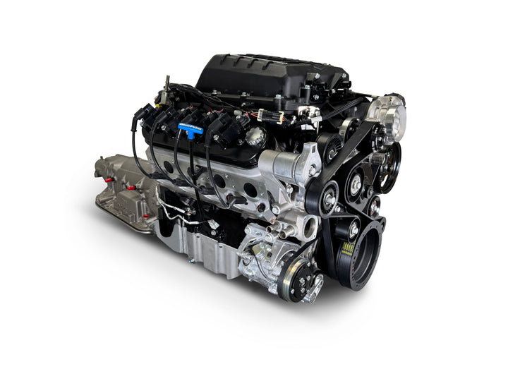 GM LS Compatible 376 c.i. Pro Series Engine and 4L80E Automatic Transmission - 700 Horsepower - Standard Edition Builder Series - Natural Pulley Kit - Holley Terminator X EFI System