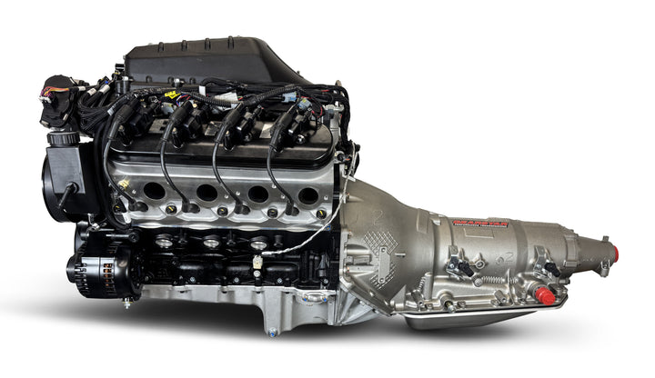 GM LS Compatible 376 c.i. Pro Series Engine and T56 Manual Transmission - 700 Horsepower - Standard Edition Builder Series - Polished Pulley Kit - Holley Terminator X EFI System