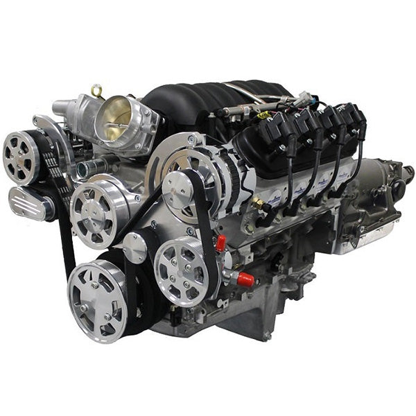 GM LS Compatible 376 c.i. Engine and 4L65/70E Automatic Transmission - 530 HP - Standard Edition Builder Series with Natural Pulley Kit - Fuel Injected