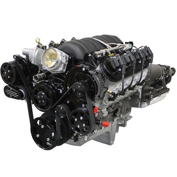 GM LS Compatible 376 c.i. Engine and 4L65/70E Automatic Transmission - 530 HP - Standard Edition Builder Series with Black Pulley Kit - Fuel Injected