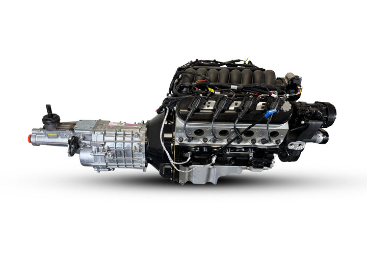 GM LS Compatible 427 c.i. Engine and TKX Manual Transmission - 605 Horsepower - Standard Edition Builder Series - Black Pulley Kit - Holley Terminator X EFI System