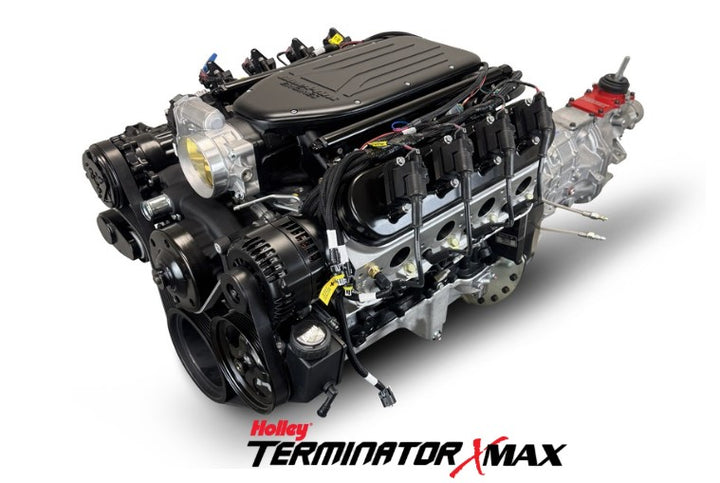 GM LS Compatible 427 c.i. Engine and T56 Manual Transmission - 585 Horsepower - Standard Edition Builder Series - Black Pulley Kit - Holley Terminator X EFI System