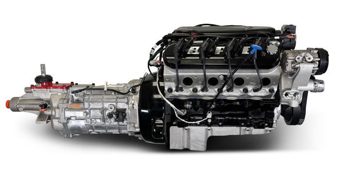 GM LS Compatible 427 c.i. Engine and T56 Manual Transmission - 585 Horsepower - Standard Edition Builder Series - Natural Pulley Kit - Holley Terminator X EFI System