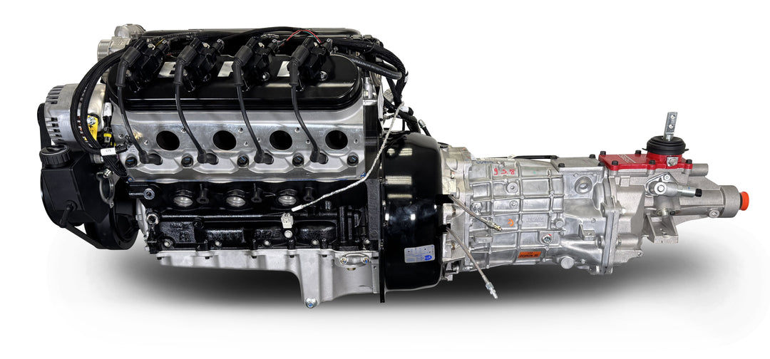 GM LS Compatible 427 c.i. Engine and T56 Manual Transmission - 585 Horsepower - Standard Edition Builder Series - Natural Pulley Kit - Holley Terminator X EFI System