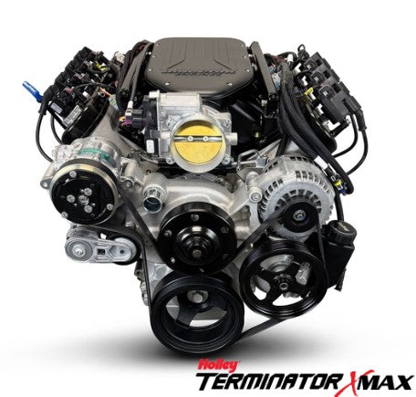 GM LS Compatible 427 c.i. Engine and TKX Manual Transmission - 585 Horsepower - Standard Edition Builder Series - Natural Pulley Kit - Holley Terminator X EFI System