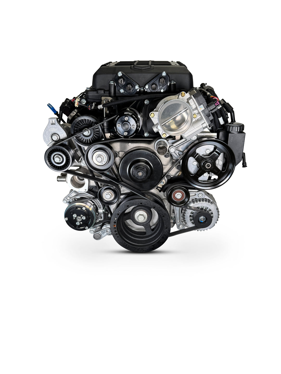 GM LS Compatible 427 c.i. Engine and 4L80E Automatic Transmission - 830 Horsepower - Standard Edition Builder Series - Natural Pulley Kit - Holley Terminator X EFI System