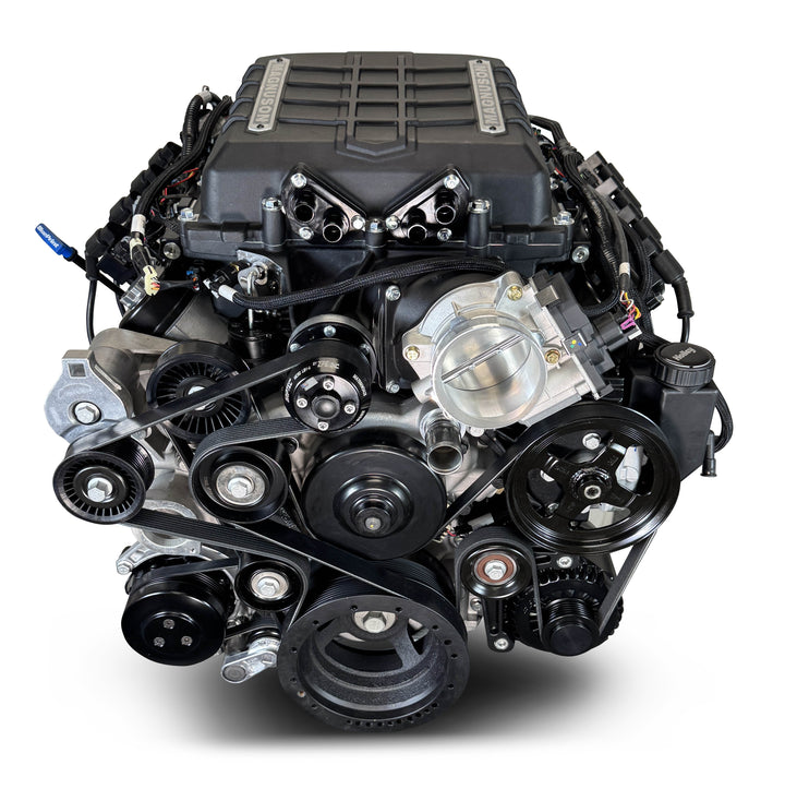 GM LS Compatible 427 c.i. Pro-Series Engine and T56 Manual Transmission - 830 Horsepower - Standard Edition Builder Series - Black Pulley Kit - Holley Terminator X EFI System