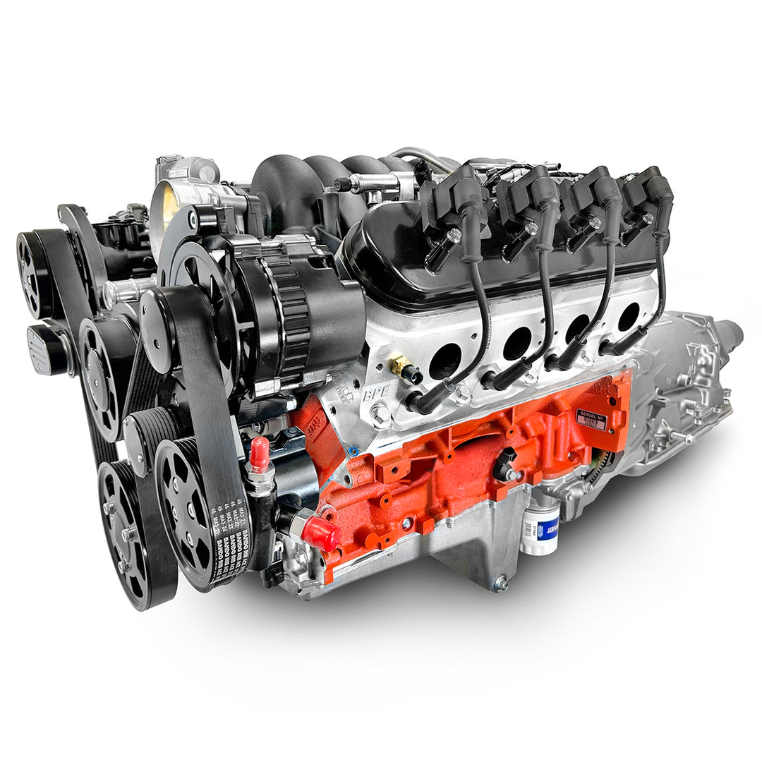 GM LS Compatible 427 c.i. Engine and 4L65/70E Automatic Transmission - 625 HP - Standard Edition Builder Series with Black Pulley Kit - Fuel Injected