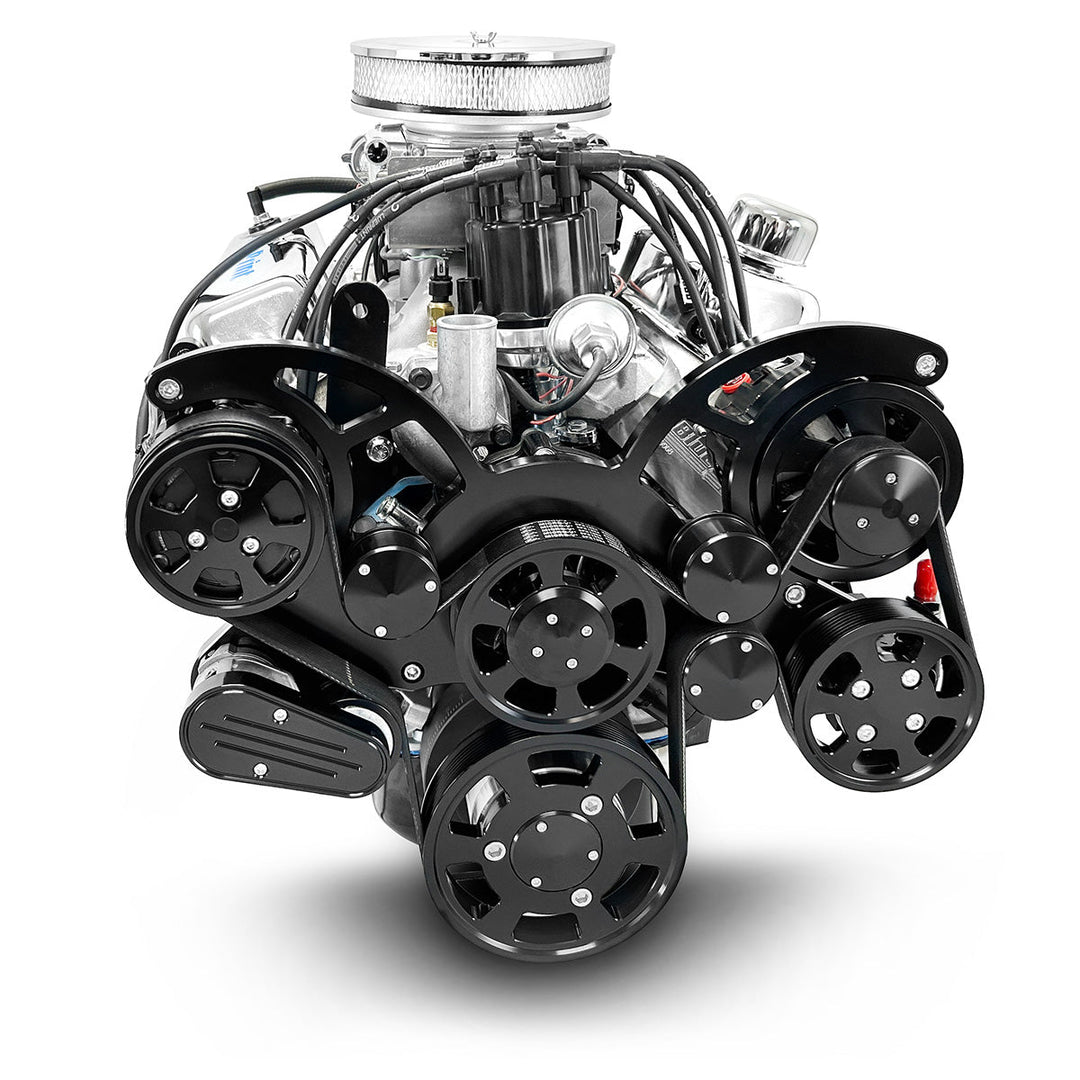 Ford SB Compatible 347 c.i. Engine - 415 HP - Deluxe Dressed with Black Pulley Kit - Rear Sump - Fuel Injected