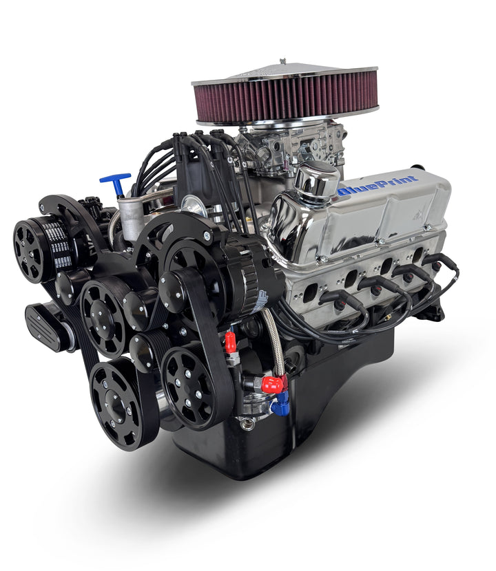 Ford Small Block Compatible 347 c.i. Engine - 415 Horsepower - Deluxe Dressed - Black Pulley Kit - Carbureted