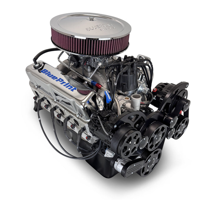 Ford Small Block Compatible 347 c.i. Engine - 415 Horsepower - Deluxe Dressed - Black Pulley Kit - Carbureted