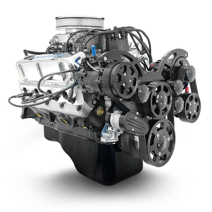 Ford Small Block Compatible 347 c.i. Engine - 415 Horsepower - Deluxe Dressed with Black Pulley Kit - Fuel Injected