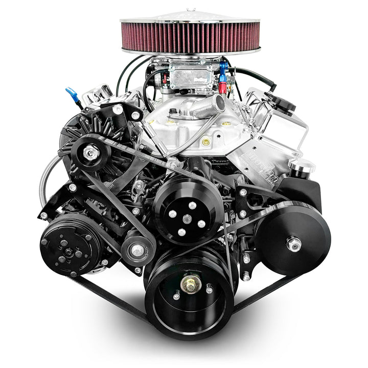 GM Small Block Compatible 350 c.i. Engine - 390 Horsepower - Deluxe Dressed - Black Pulley Kit - Carbureted