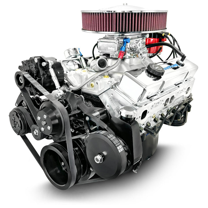 GM Small Block Compatible 350 c.i. Engine - 390 Horsepower - Deluxe Dressed - Black Pulley Kit - Carbureted
