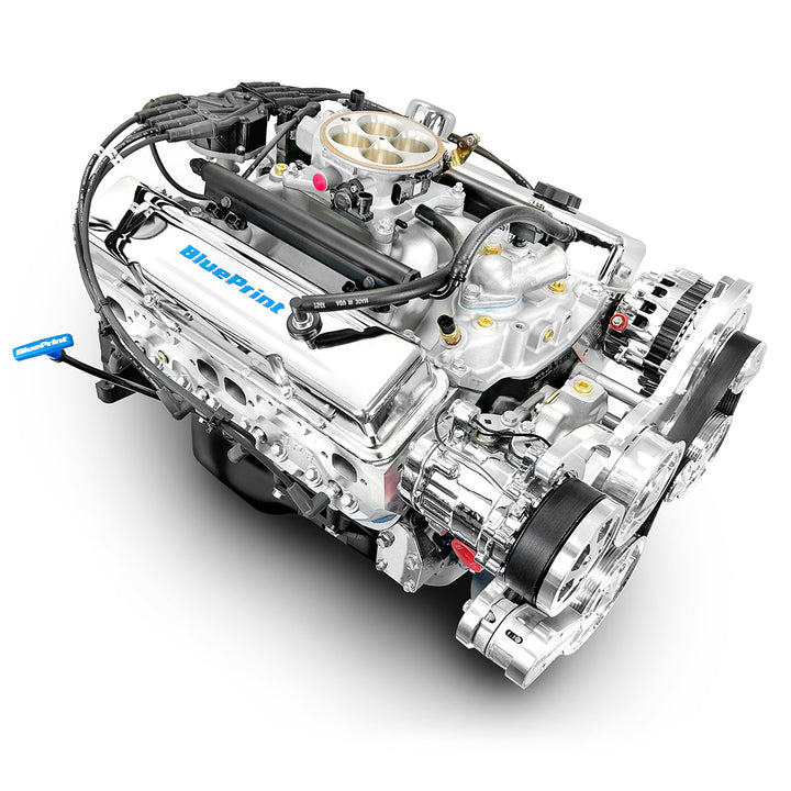 GM Small Block Compatible 383 c.i. Engine - 436 HP - Deluxe Dressed with Polished Pulley Kit - Multi-Port Fuel Injected