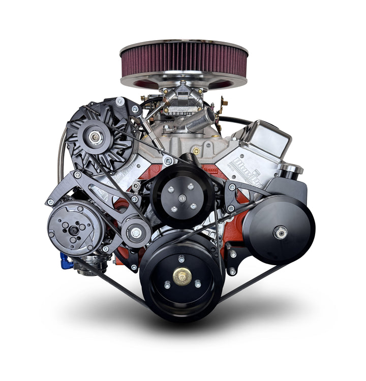GM Small Block Compatible 400 c.i. Engine - 500 Horsepower - Deluxe Dressed - Black Pulley Kit - Carbureted