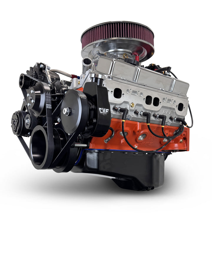 GM Small Block Compatible 400 c.i. Engine - 500 Horsepower - Deluxe Dressed - Black Pulley Kit - Carbureted
