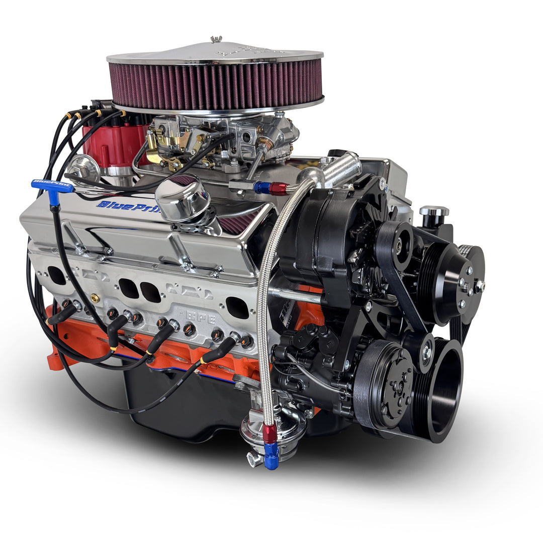 GM Small Block Compatible 400 c.i. Engine - 500 Horsepower - Deluxe Dressed - Black Pulley Kit - Carbureted