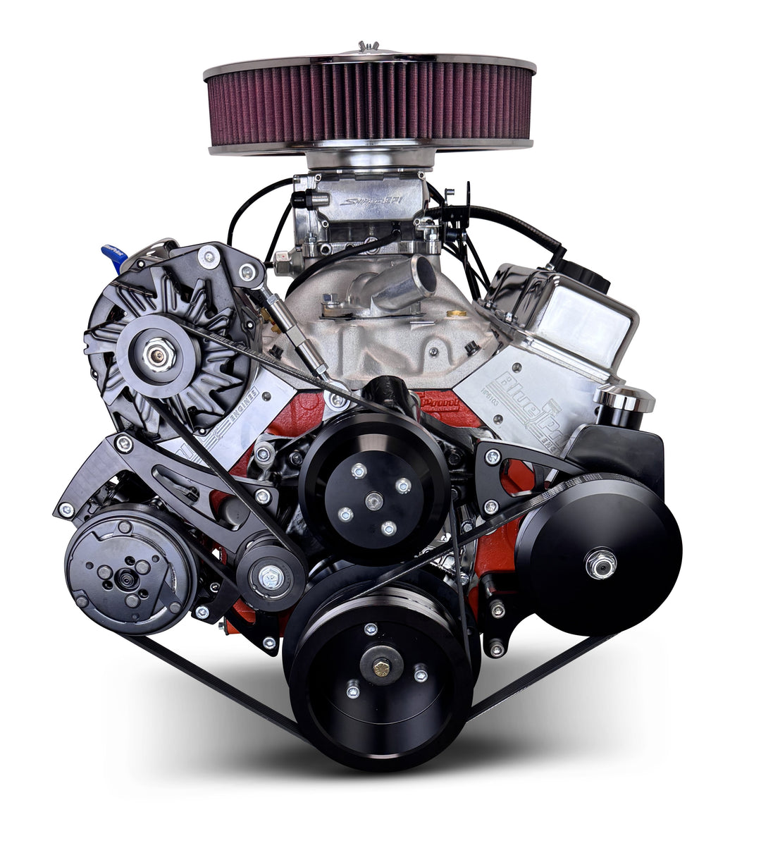 GM Small Block Compatible 400 c.i. Engine - 500 Horsepower - Deluxe Dressed - Black Pulley Kit - Fuel Injected