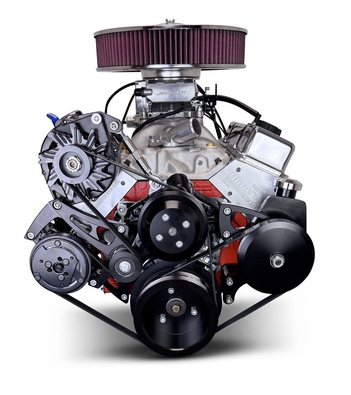 GM Small Block Compatible 400 c.i. Engine - 500 Horsepower - Deluxe Dressed - Black Pulley Kit - Fuel Injected