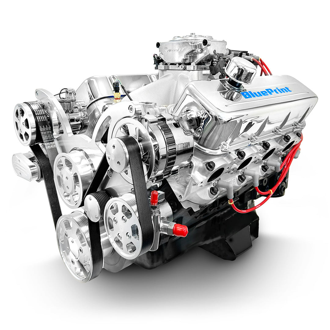 GM BB Compatible 454 c.i. Engine - 460 HP - Deluxe Dressed with Polished Pulley Kit - Fuel Injected