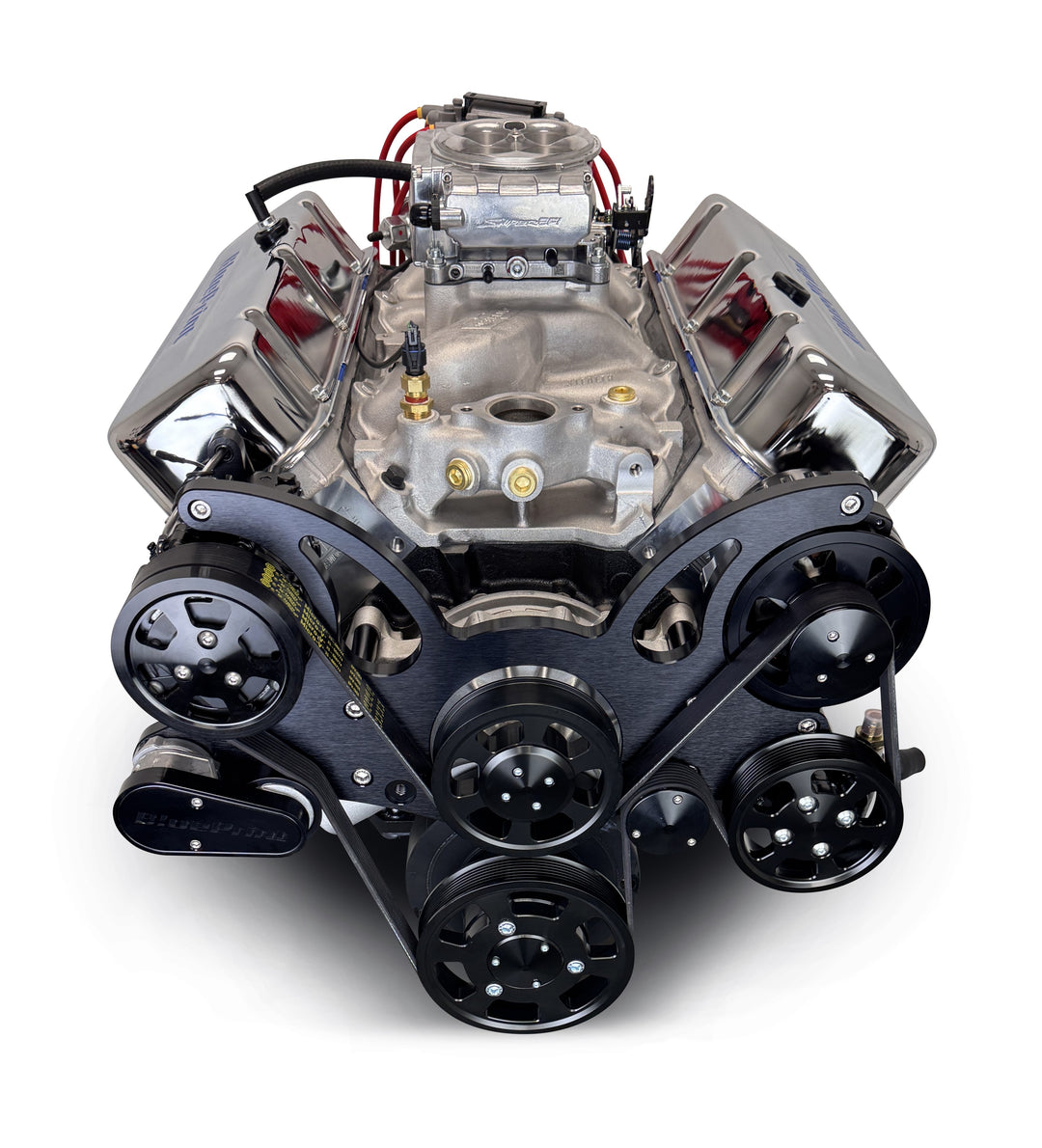 GM Big Block Compatible 496 c.i. Engine - 600 Horsepower - Deluxe Dressed - Black Pulley Kit - Fuel Injected