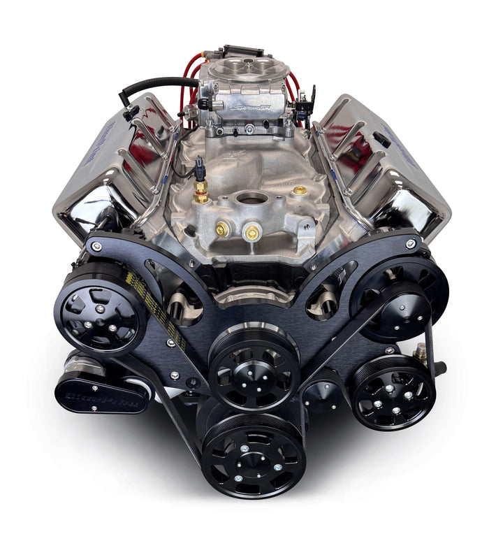 GM Big Block Compatible 496 c.i. Engine - 600 Horsepower - Deluxe Dressed - Black Pulley Kit - Fuel Injected
