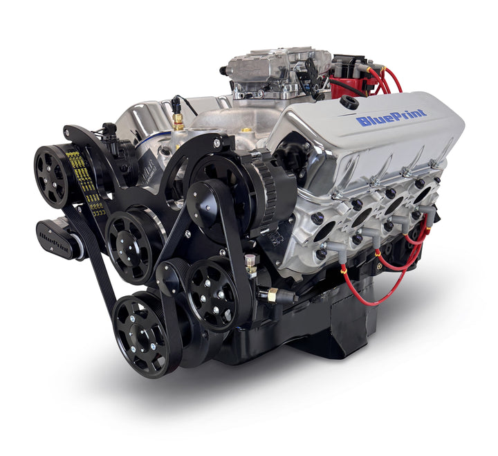 GM Big Block Compatible 496 c.i. Engine - 600 Horsepower - Deluxe Dressed - Black Pulley Kit - Fuel Injected