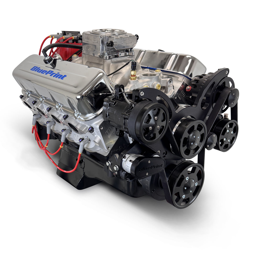 GM Big Block Compatible 496 c.i. Engine - 600 Horsepower - Deluxe Dressed - Black Pulley Kit - Fuel Injected