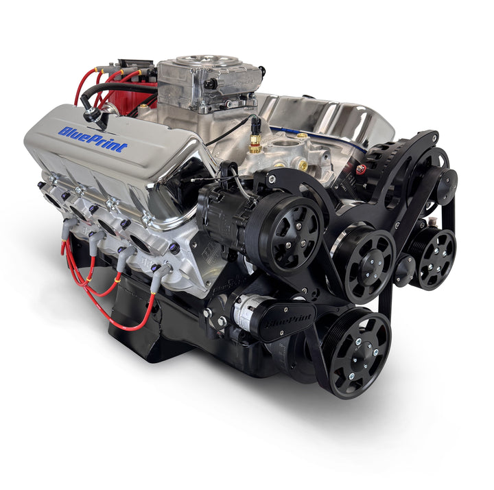 GM Big Block Compatible 496 c.i. Engine - 600 Horsepower - Deluxe Dressed - Black Pulley Kit - Fuel Injected