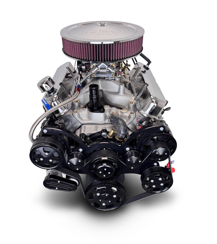 Chrysler Small Block Compatible 408 c.i. Engine - 465 Horsepower - Deluxe Dressed - Black Pulley Kit - Carbureted