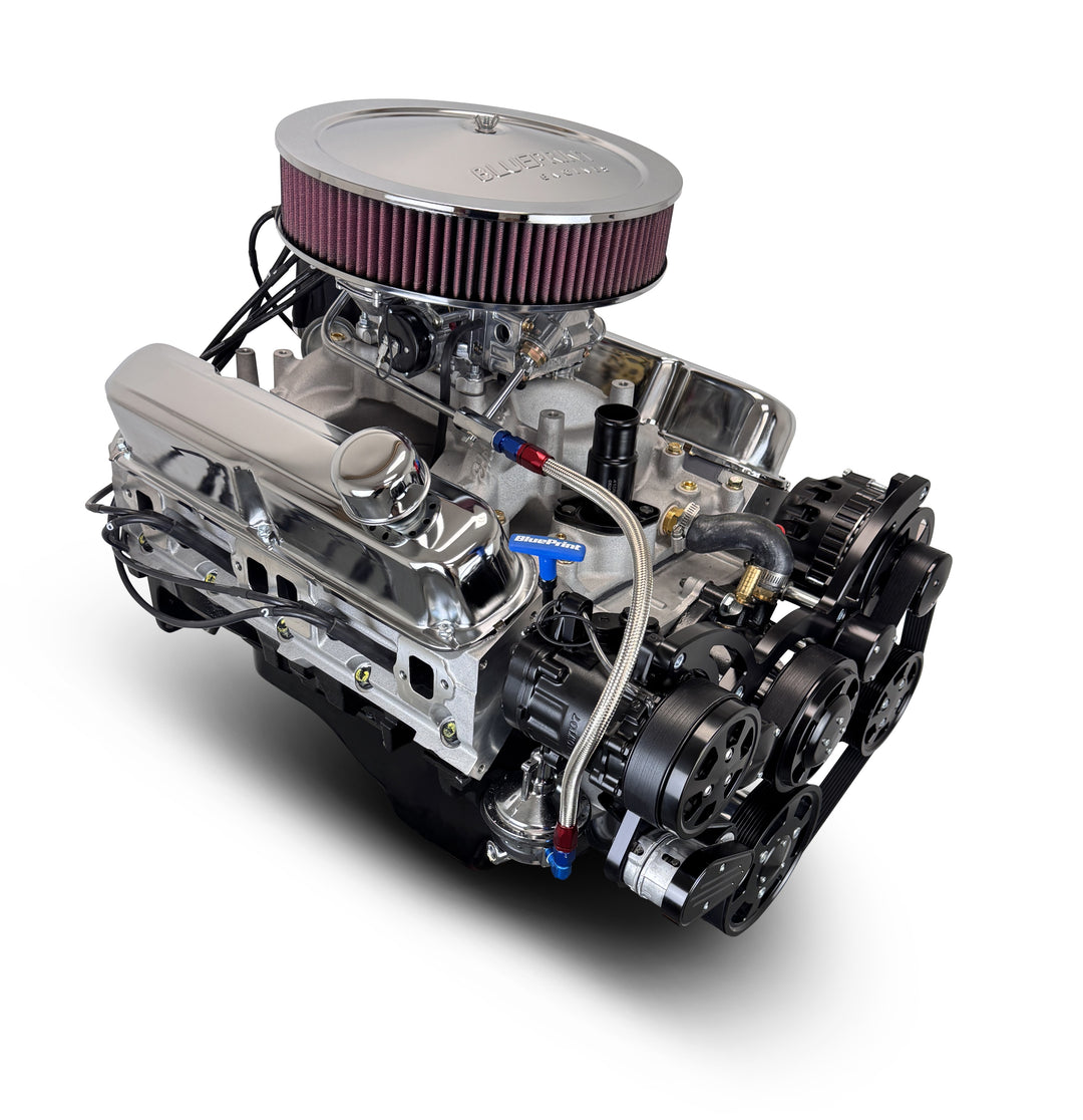 Chrysler Small Block Compatible 408 c.i. Engine - 465 Horsepower - Deluxe Dressed - Black Pulley Kit - Carbureted