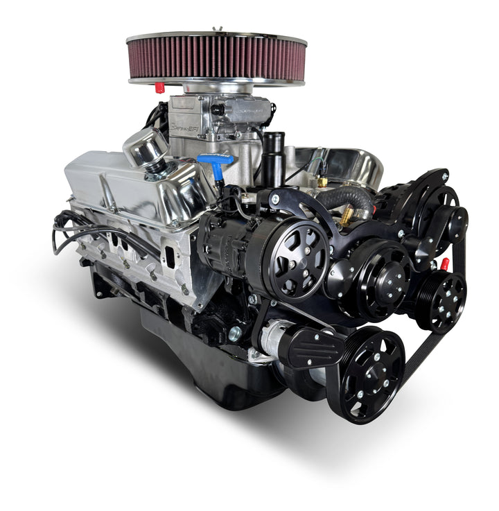 Chrysler Small Block Compatible 408 c.i. Engine - 465 Horsepower - Deluxe Dressed - Fuel Injected - Black Pulley Kit